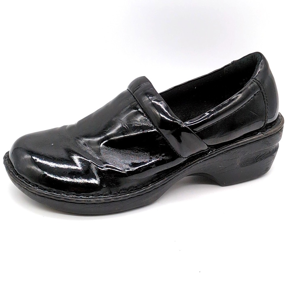b.o.c. Clogs Womens Black 9.5‎ Patent Leather Loafer Shoes Slip On Casual BC9632
